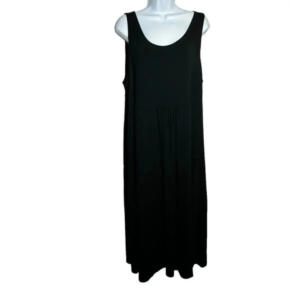 Eileen Fisher system black drop waist loose fit maxi dress black Size XL - Picture 9 of 9